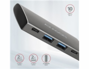 AXAGON HMC-4G2, USB 3.2 Gen 2 10 Gb/s hub, porty 2x USB-A, 2x USB-C, kabel USB-C 13cm