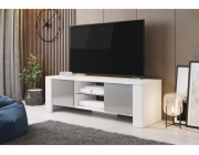 Cama TV stolek WEST 42/130/42 bílá/šedá lesk