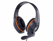 GEMBIRD sluchátka s mikrofonem GHS-05-O, gaming, černo-oranžová, 1x 4-pólový 3,5mm jack