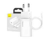 Baseus TZCCSUP-B02 Baseus Super SI set adaptéru USB-C 20W a kabelu USB-C do Lightning 1m, bílá