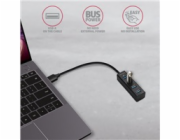 AXAGON HUE-M1A, 4x USB 3.2 Gen 1 MINI hub, kovový, kabel USB-A 20cm