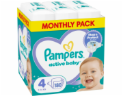 Pampers Active Baby Plenky Velikost 4, 9 kg-14 kg, 180 ks