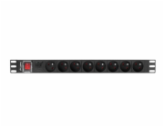 Lanberg PDU lišta napájecí 1U 16A 2m 8 gn. PDU-08E-0200-BK