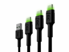 Green Cell Set 3x Cable GC Ray USB-C Cable 30cm, 120cm, 2...