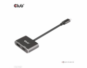 Club3D hub MST (Multi Stream Transport) USB3.2 Gen2 Type-C(DP Alt-Mode) na DisplayPort + HDMI 4K60Hz (M/F)
