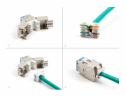 Delock Modul Keystone ze zásuvkového konektoru RJ45 na LSA Cat.6A, beznástrojový, modrý, sada 10 kusů