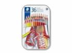 Pastelky Staedtler Hexagonal, 36 barev, kovové balení