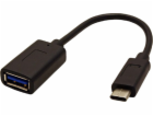 USB USB kabel (3.1), USB A F-USB C M, 0,15 m, kulatý, čer...