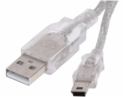 Logo kabelu USB USB-A - miniUSB 0,6 m průhledný (31184)