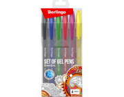Berlingo Berlingo, Sada gelových gelových per, barva, 6 ks, 0,5 mm, Triangle gel