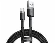 Baseus Cafule kabel USB kabel Odolný nylonový kabel USB / USB-C QC3.0 2A 3M černá šedá (CATKLF-UG1) univerzální
