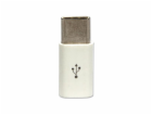 USB adaptér USB-C - microUSB Bílý