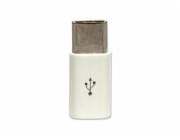 USB adaptér USB-C - microUSB Bílý