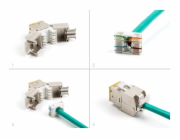 Delock Modul Keystone ze zásuvkového konektoru RJ45 na LSA Cat.6A, beznástrojový, žlutá, sada 10 kusů