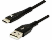 Kabel USB Logo USB-A - USB-C 1 m Černý