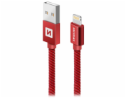 Swissten Datový Kabel Textile Usb / Lightning 1,2 M Červený