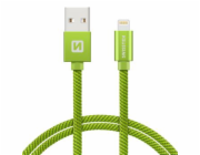 Swissten Datový Kabel Textile Usb / Lightning 1,2 M Zelený