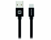 Swissten Datový Kabel Textile Usb / Usb-C 3,0 M Černý