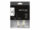 Gembird kábel USB 3.0 (AM) na USB 3.1 (CM), 0.1 m, biely