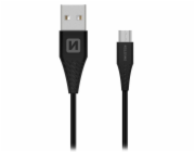 Data kabel SWISSTEN microUSB (9mm) 1,5m, černá