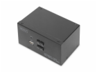 DIGITUS KVM přepínač, 2 porty, dva displeje, 4K, HDMI