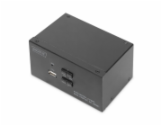 DIGITUS KVM přepínač, 2 porty, dva displeje, 4K, HDMI