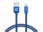 Swissten Datový Kabel Textile Usb / Usb-C 2,0 M Modrý