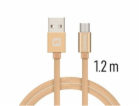 Swissten Datový Kabel Textile Usb / Micro Usb 1,2 M Zlatý