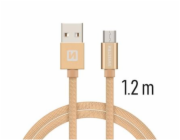 Swissten Datový Kabel Textile Usb / Micro Usb 1,2 M Zlatý