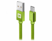 Swissten Datový Kabel Textile Usb / Usb-C 1,2 M Zelený
