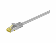 Goobay Propojovací kabel RJ-45 Cat 6.a S/FTP (PiMF), s kabelem Cat.7 (šedý, 1 metr)