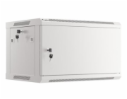 LANBERG Nástěnná jednodílná skříň 19" 6U/600x450, šedá (RAL7035), plechové dveře