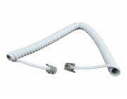 Gembird kabel k telefonnímu sluchátku, kroucený, RJ10 (4P4C), 2 m, bílý