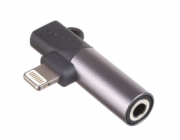 Akyga adaptér Lightning/Lightning/Jack 3.5mm/ABS/cerná