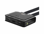 Lindy 2 port HDMI 4K60, USB typu C, USB 2.0 a audio kabel KVM přepínač, KVM přepínač