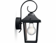 BUZZARD ČERNÉ NÁSTĚNNÉ SVÍTIDLO FASÁDNÍ NÁSTĚNNÉ SVÍTIDLO 1X E27/ 60W IP44 HLINÍK/ SKLO
