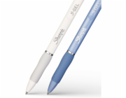 2x2 Sharpie S-Gel Frost Blue + Pearl White 0,7 mm blue + black
