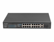 Switch Lanberg Switch Switch 16X100MB POE + / 2XCombo neřízený rack 19palcový Gigabit Ethernet 250W