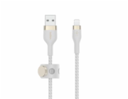 Belkin BOOST CHARGE Lightning/USB-A kabel, 1m, bílý - odolný PRO Flex