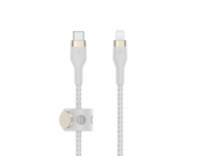 Belkin BOOST CHARGE™ Lightning/USB-C kabel, 3m, bílý - odolný PRO Flex