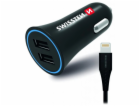 Swissten cl adaptér 2,4a power 2x usb + kabel lightning