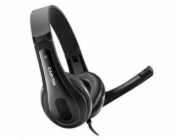 CANYON headset CHSU-1, lehký, USB připojení, černá