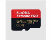 SanDisk micro SDXC karta 64GB Extreme PRO (200 MB/s Class 10, UHS-I U3 V30) + adaptér