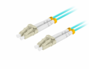 LANBERG optický patch cord MM LC/UPC-LC/UPC duplex 5m LSZH OM3 50/125 průměr 3mm, barva cyan  