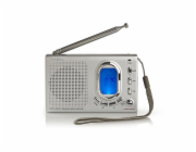 Nedis RDWR1000GY- FM Rádio Přenosné | AM / FM/ SW | Napájení z baterie/Síťové | Digitální |  1.5 W | Černá