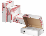 LEITZ Esselte Speedbox rychle-složitelná archivační krabice 100 mm, bílá-červená
