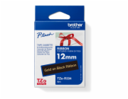 Brother TZE-R334 zlatá na černé, 12 mm, textilní páska