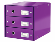 LEITZ Zásuvkový box  Click&Store, 3 zásuvky, purpurová