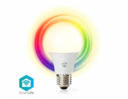 NEDIS Wi-Fi chytrá LED žárovka/ E27/ A60/ 9W/ 230V/ 806lm/ teplá až studená bílá/ 2700 - 6500K/ RGB/ bílá
