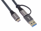 USB-C kabel ( USB 3.2 GEN 2, 5A, 100W, 20Gbit/s ) bavlněn...